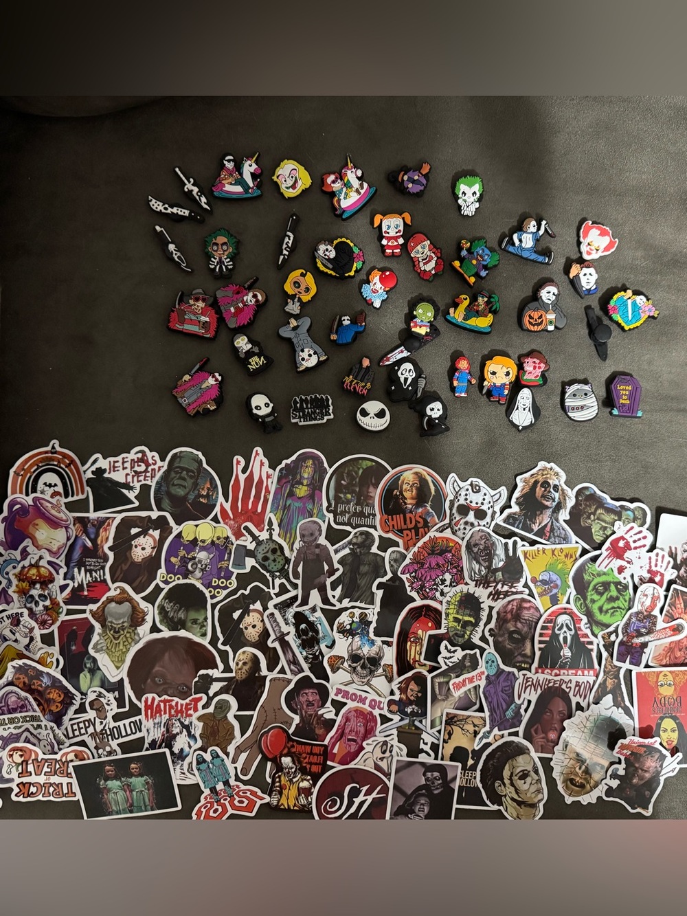 Horror/Halloween Character Stickers and Croc Charm Bundle